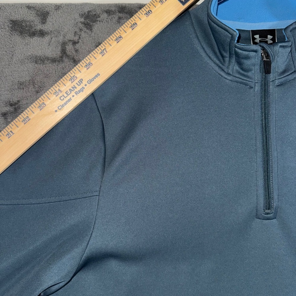 Mens Medium Under Armour Pullover Blue Excellent TPC Canyons Golf Quarter Zip - Picture 7 of 8